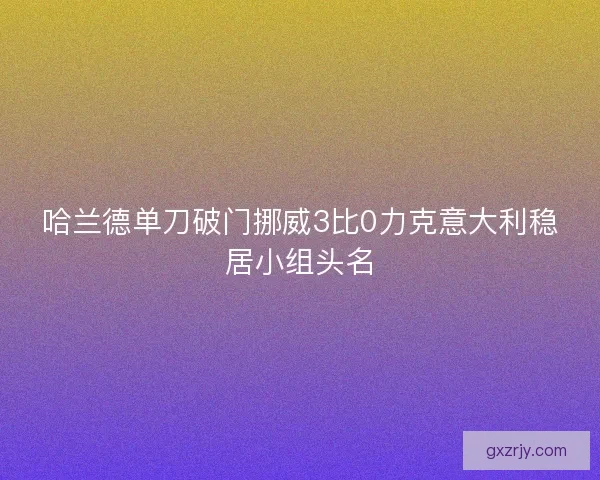 哈兰德单刀破门挪威3比0力克意大利稳居小组头名